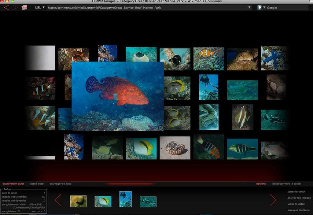 OutWit Images sample screenshot